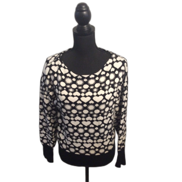 Anthropology Black and White Patterned Women's Sweater - Picture 1 of 5